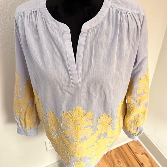 LOFT aplique long sleeves tunic style‎ blouse Sz S - Picture 2 of 7